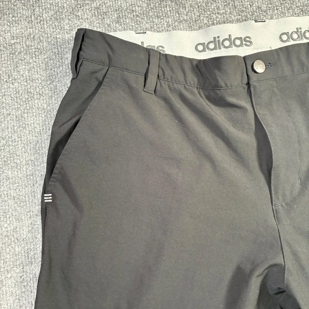 Adidas Golf Pants Mens 36x32 Black Stretch Performance Flat Front